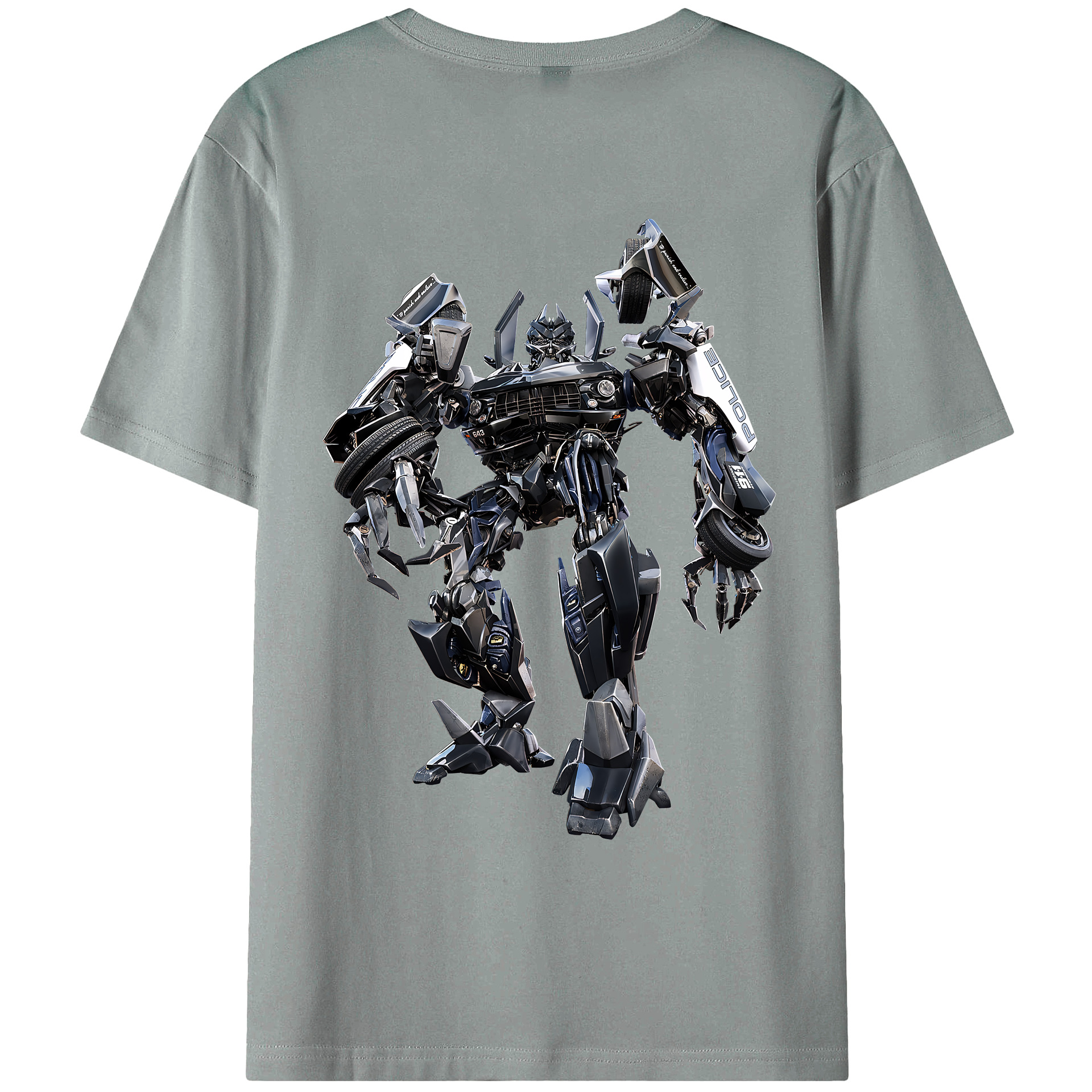 （画像用） Transformers トランスフォーマー 綿100％ メンズ半袖Tシャツ（バックプリント） 通気性
